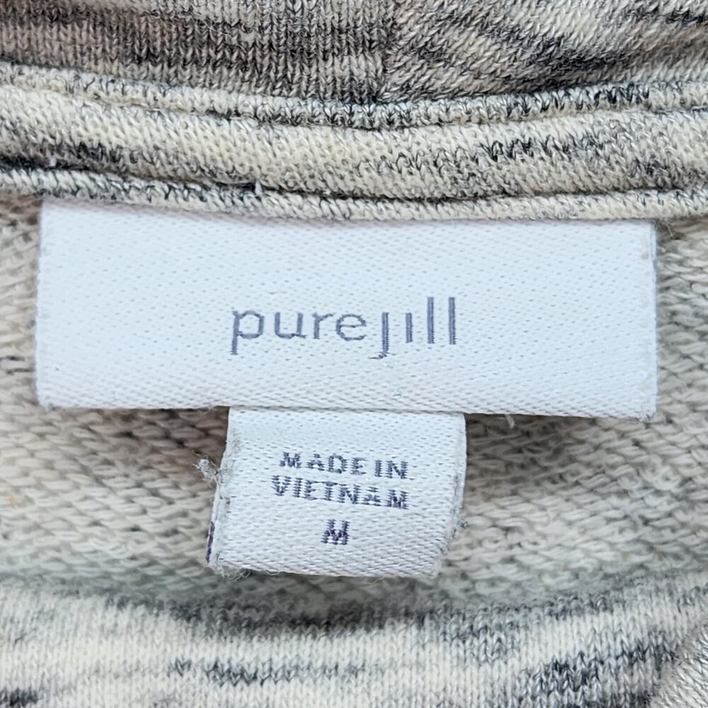 Pure Jill Sweatshirt MEDIUM Light Gray Cowl Neck Cotton Soft Touch Pockets - Picture 10 of 15